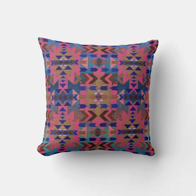 Snazzy Pink Southwestern Style Kussen (Voorkant)