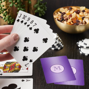 Snazzy Sophisticates Paarse Strepen Custom Pokerkaarten