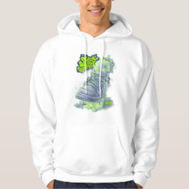 Sneak Skest Ghost Shoe – Neon Green Streetwear Art Hoodie