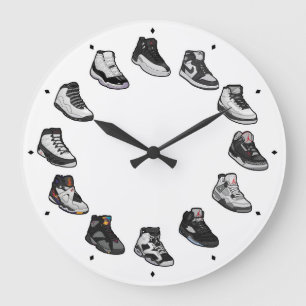 Sneaker Acrylwandklok (zwart/wit) Grote Klok