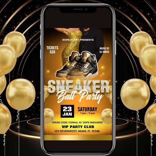 Sneaker Balfeest Uitnodiging Flyer