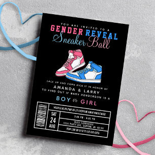 Sneaker Ball Geslacht Blauw of Roze Sneaker Kaart