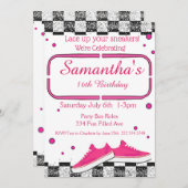 Sneaker Verjaardag, Glitter Kaart (Voorkant / Achterkant)