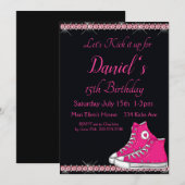 Sneaker Verjaardag, Roze Bling Kaart (Voorkant / Achterkant)