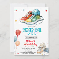 Sneaker verjaardagsfeest uitnodiging