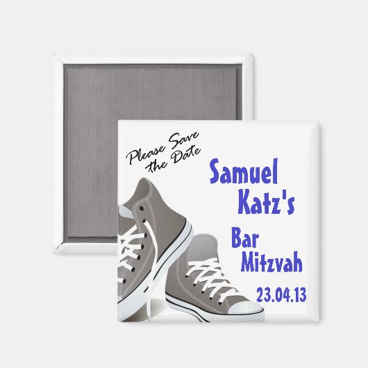 Sneakers bar/bat Mitzvah Magnet Magneet (Voorkant / Achterkant)