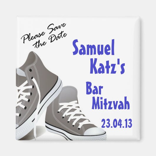 Sneakers bar/bat Mitzvah Magnet Magneet (Voorkant)