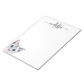 Sneaky Cat 2 Watercolor Monogram Naam Notitieblok (Schuin)