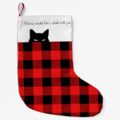 Sneaky Cat Buffalo Rode Spuit Kleine Kerstsok (Voorkant)