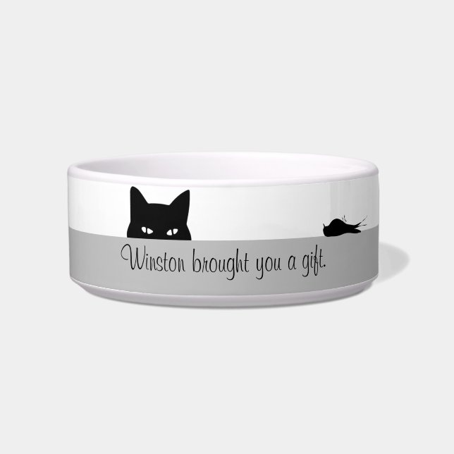 Sneaky Cat heeft je een cadeau gegeven Voerbakje (Voorkant)