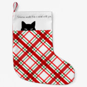 Sneaky Cat Madras Check Pset Kleine Kerstsok (Voorkant)