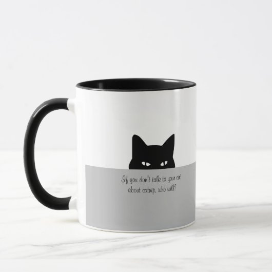 Sneaky Cat Parlez à votre chat Mug (Gauche)