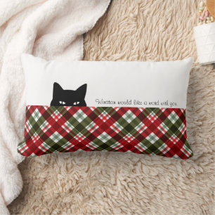 Sneaky Cat Royal Stewart Tartan Kussen