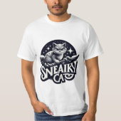 Sneaky cat t-shirt (Voorkant)