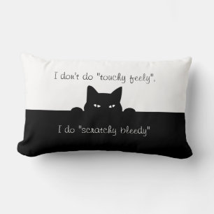 Sneaky Cat Touchy Feely Black Sierkussen Kussen
