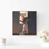 Sneaky cat  vierkante klok (Huis)