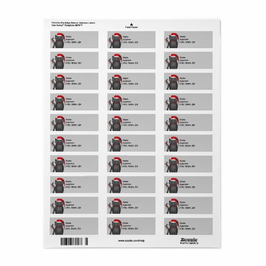 Sneaky grappig Kerst kat grijs Etiket (Full Sheet)