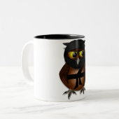 Sneaky Ninja Owl Tweekleurige Koffiemok (Voorkant links)