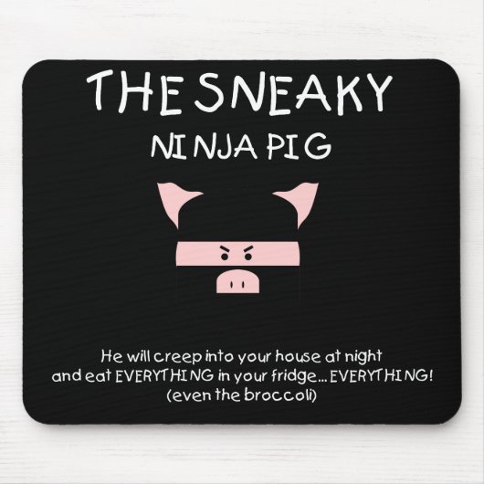 Sneaky Ninja Pig Muismat (Voorkant)