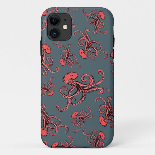 Sneaky Octopus Pattern Case-Mate iPhone Case (Achterkant)