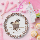 Sneaky Raccoon Chocolate Chip Border Papieren Bordje (Feest)