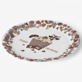 Sneaky Raccoon Chocolate Chip Border Papieren Bordje (Gekanteld)