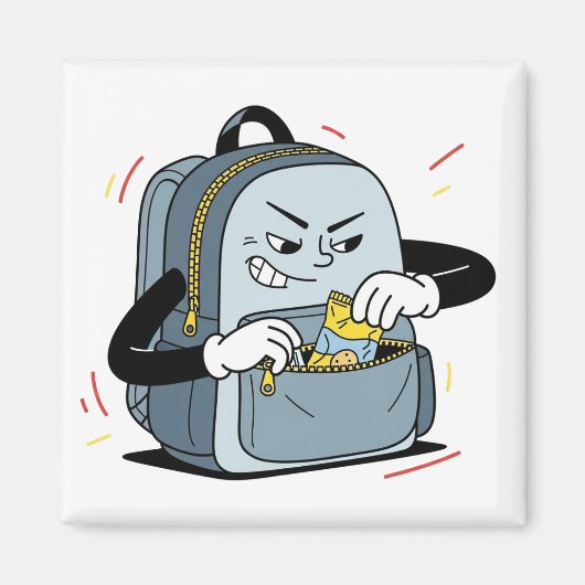 Sneaky sac à dos Snack Thief | Drôle aimant de des (Devant)