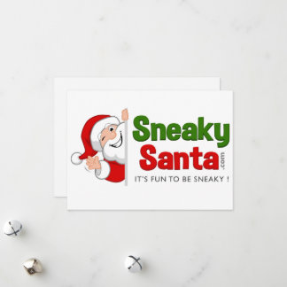 Sneaky Santa Card-blanco binnenin met envelop Feestdagenkaart