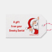 Sneaky Santa gift label Cadeaulabel (Voorkant (Horizontaal))