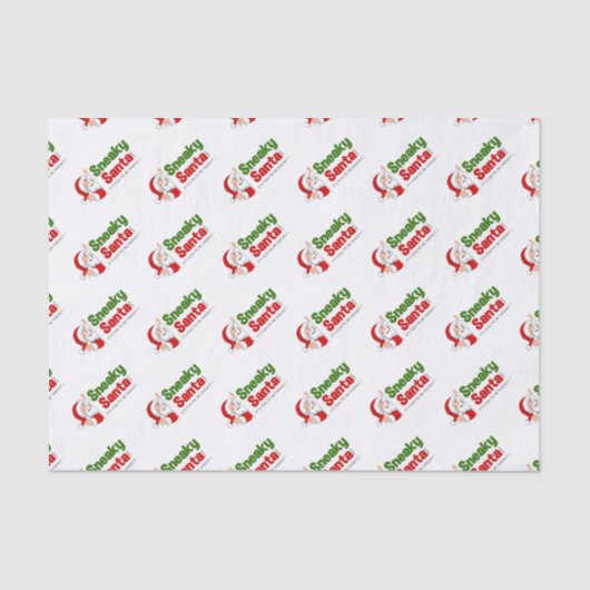 Sneaky Santa Logo 10lb-papier, wit Tissuepapier (Voorkant)