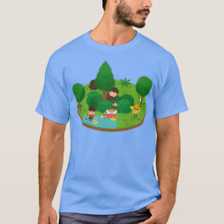 Sneaky Sasquatch Floating Picnic T-shirt
