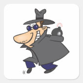 Sneaky Spy Undercover Square Sticker (Voorkant)
