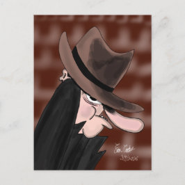 Sneaky villain cartoon character briefkaart