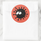 Sneaky Virus cartoon Ronde Sticker (Tas)