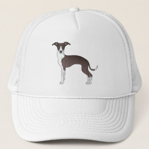 Snede en witte Italiaanse Greyhound Cute Cartoon D Trucker Pet