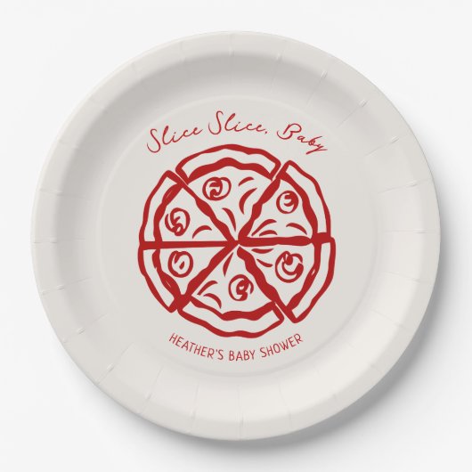 Snee Snee Baby Pizza Ciao Baby Shower Papieren Bordje (Voorkant)