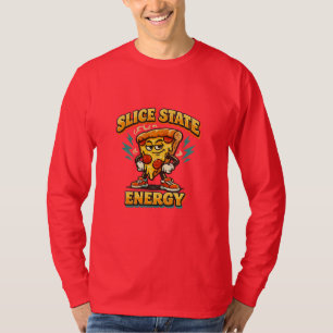 Snee Staat Energie Retro Pizza Liefhebber Grappig T-shirt
