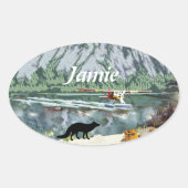 Sneeky als een fox ovale sticker (Voorkant)