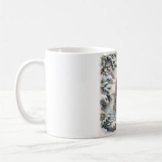 Sneeuw aap heetwaterbron geschenk aquarel winter O Koffiemok