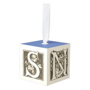 "Sneeuw"  alfabet Franse kinderen kerst Kubus Ornament