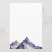 Sneeuw bedekt bergen landschap bruiloft menu (Achterkant)