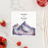 Sneeuw bedekt bergen landschap bruiloft servet (Insitu)