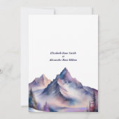 Sneeuw bedekt bergen landschap repetitie diner kaart (Achterkant)