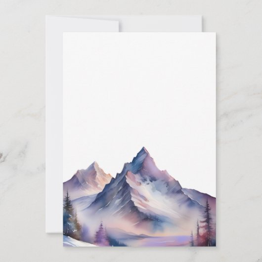 Sneeuw bedekt berglandschap vrijgezellenfeest kaart (Achterkant)