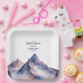 Sneeuw bedekt berglandschap vrijgezellenfeest papieren bordje (Feest)