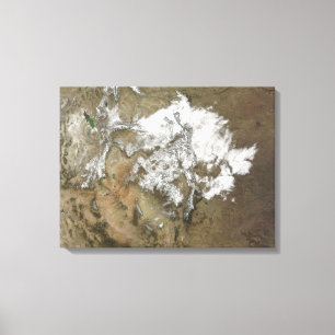 Sneeuw bedekt de Rocky Mountains in de Verenigde S Canvas Afdruk