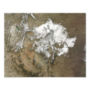 Sneeuw bedekt de Rocky Mountains in de Verenigde S Foto Afdruk