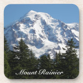 Sneeuw bedekt Mount Rainier landschap Bier Onderzetter (Voorkant)