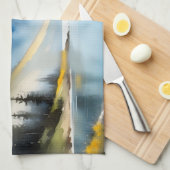 Sneeuw bedekte bergen en een meer theedoek (Quarter Fold)