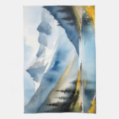 Sneeuw bedekte bergen en een meer theedoek (Verticaal)